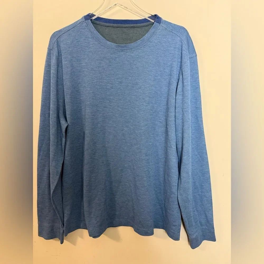 Lululemon Mens Crew Metal Vent Tech Long Sleeve Athletic Blue Size XXL